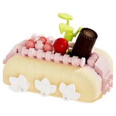 Homeflow 家居裝飾 DIY 奈米積木 甜蜜甜點 微型 DIY 套件, 1個, 08 櫻桃擁抱