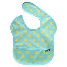 플리에 유아용 방수 이유식 턱받이, 민트노랑땡, 1개