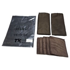 咖啡師實務 A1 半身圍裙 + 亞麻布 2入 + 超細纖維抹布 5入 套組, 黑色(圍裙), 棕色(亞麻布), 棕色(抹布), 1套