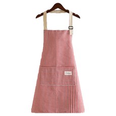 The Yeppeun 廚房用可調節扣環圍裙 69 x 70 cm, 1個, 紅色