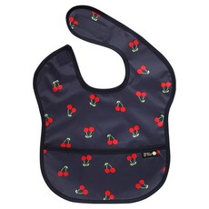 plie 防水副食品圍兜 2入, 1件, 03.藏青色底櫻桃