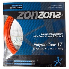 존스 POLYMO TOUR 17 테니스 스트링, 오렌지, 1개