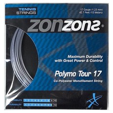 존스 POLYMO TOUR 17 테니스 스트링, 그레이, 1개