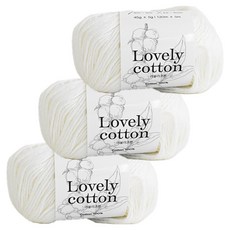 Yarna Lovely Cotton 編織線 45g, 3個, 502 象牙白