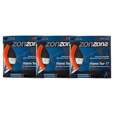 존스 POLYMO TOUR 17 테니스 스트링, 오렌지, 3개