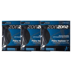 존스 테니스 스트링 POLYMO HEXPLOSION 17, 블랙, 3개