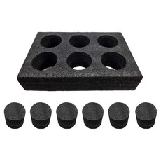 자전거 오토바이 배달 가방 6구 컵홀더 + 고정폼 6p 세트, 블랙