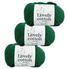 Yarna Lovely Cotton 針織線 45g, 3個, 542 深綠色
