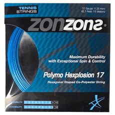 존스 테니스 스트링 POLYMO HEXPLOSION 17, 블루, 1개