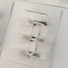 채니봉봉 여아용 리틀 드리머 리본 집게핀 3p 세트