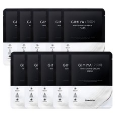 TONYMOLY GIMIYA亮顏乳霜面膜, 1組, 10片
