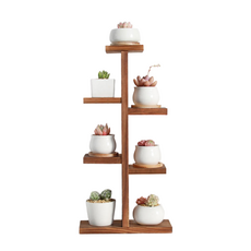 아워웍스 원목 화분 받침대, 다크 B, 6단