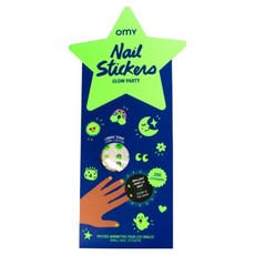 omy 兒童指甲貼紙 夜光派對 200入 OMY-NAIL06, 1個, 混合顏色