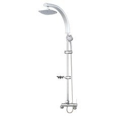 두진 207 무토수형 해바라기 레인샤워수전 실버 방문설치, 1개