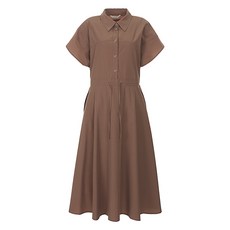 VISIT IN NEW YORK 抽繩袖子連身裙 VA6OP93, 棕色 55