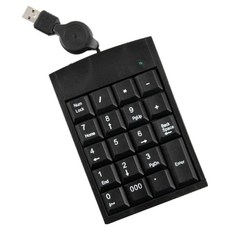 컴스 키패드 USB 자동감김 19 key 키보드, Black, ITA628, 1개
