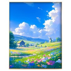 Sun Moon 帆布型油畫 風景油畫繪畫, 1個, 風景 3