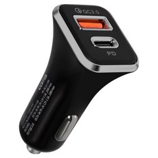 컴스 마트 USB Type-C PD QC 3.0 최대 18W 스마트폰 태블릿 차량용 듀얼 USB 고속 충전기, BB447