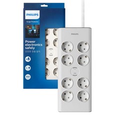 필립스 서지 프로텍트 멀티탭 8구 SPN7080WA/61, 2m, 화이트, 1개