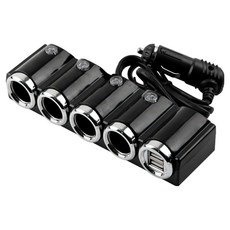 컴스 12V 차량용 시가 소켓 4포트 4구 USB 시가잭 고출력 ITB762, 1개, 70cm