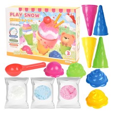 매직 스노우 클레이 도우 플레이 세트, 아이스크림 (lc45-2c), 550g, 1개