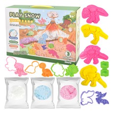 매직 스노우 클레이 도우 플레이 세트, 공룡 (lc45-2e), 550g, 1개