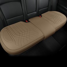 River Fox 2025年款 奢華全包覆透氣孔後座皮革汽車坐墊, 1個, 太妃棕