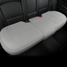 River Fox 2025年款 奢華全包覆透氣孔後座皮革汽車坐墊, 1個, 迷霧灰