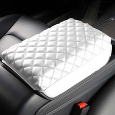 크로니클 프리미엄 퀼팅 콘솔 수납 쿠션 커버 팔걸이 쿠션 일반형 테슬라 모델Y, 화이트, 1개