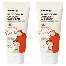 케이맘 이지투워시 야외놀이 선크림 SPF50+ PA++++, 50ml, 2개