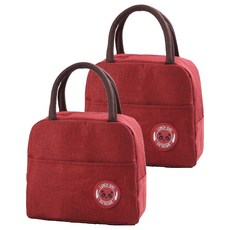 Coresis 便當保溫保冷袋, 酒紅色, 2個