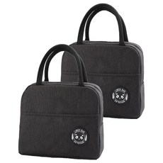 Coresis 便當保溫保冷袋, 黑色, 2個