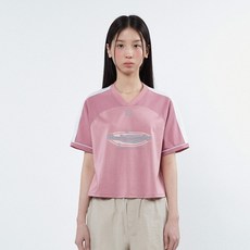 Codegraphy 女款網眼肩部撞色短袖T恤