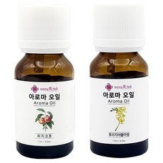이지미톡 아로마 오일 방향제 원액 2종 x 17ml 세트, 1개, 피치코튼, 후리지아블라썸