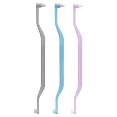 DING DONG PET 寵物專用雙頭牙刷3件組, 1套, 灰色, 藍色, 紫色