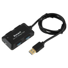컴스 USB 3.0 허브 무전원 검정 충전용 4포트 FW906, 1개