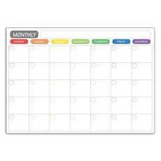 세컨드베스트 레인보우 메모보드 가로형 monthly, 자석