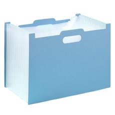 루트웰라이프 風琴式試卷收納文件夾 橫式 A4, 1個, 藍色