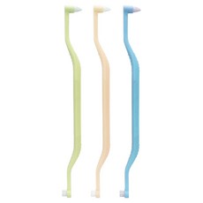 DING DONG PET 寵物重點雙頭牙刷3件組, 1套, 綠色, 鮭魚色, 藍色