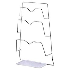 LalaGongbang 免鑽孔超強力黏貼式不鏽鋼3層鍋蓋架, 銀色, 1個