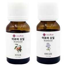 이지미톡 아로마 오일 방향제 원액 2종 x 17ml 세트, 1개, 피치코튼, 아쿠아시크릿