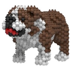卡德樂 積木 3D 立體組裝 DIY 膠囊套組, 1個, 鬥牛犬