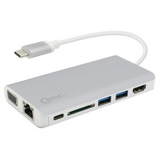 컴스 USB 3.1 7 in 1 멀티 컨버터 HDMI VGA RJ45 HUB USB 3.0 SD AUX CT198, 1개