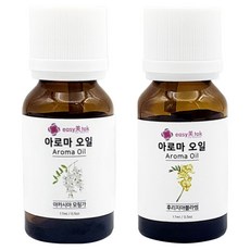 이지미톡 아로마 오일 방향제 원액 2종 x 17ml 세트, 1개, 아카시아모링가, 후리지아블라썸