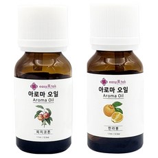 이지미톡 아로마 오일 방향제 원액 2종 x 17ml 세트, 1개, 피치코튼, 한라봉