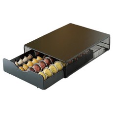 YOURHOME 居家咖啡館多功能咖啡膠囊鐵製抽屜 40入收納架, 黑色, 1個