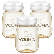 YOUHA 優合 PPSU 寬口儲乳瓶 210ml (母乳儲存), 1個, 3個