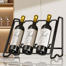 Allisyou 高級居家裝飾3瓶入紅酒架, 黑色, 1個