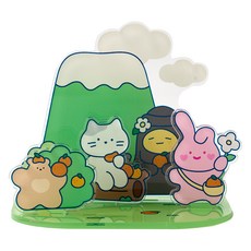 버터 밀크캣 버터군 스크래빗 버터곰 아크릴 스탠드 홀더, 혼합색상, 1개