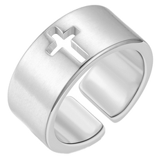 Dimis 主的恩寵玫瑰念珠戒指 8號, 銀色, 1個